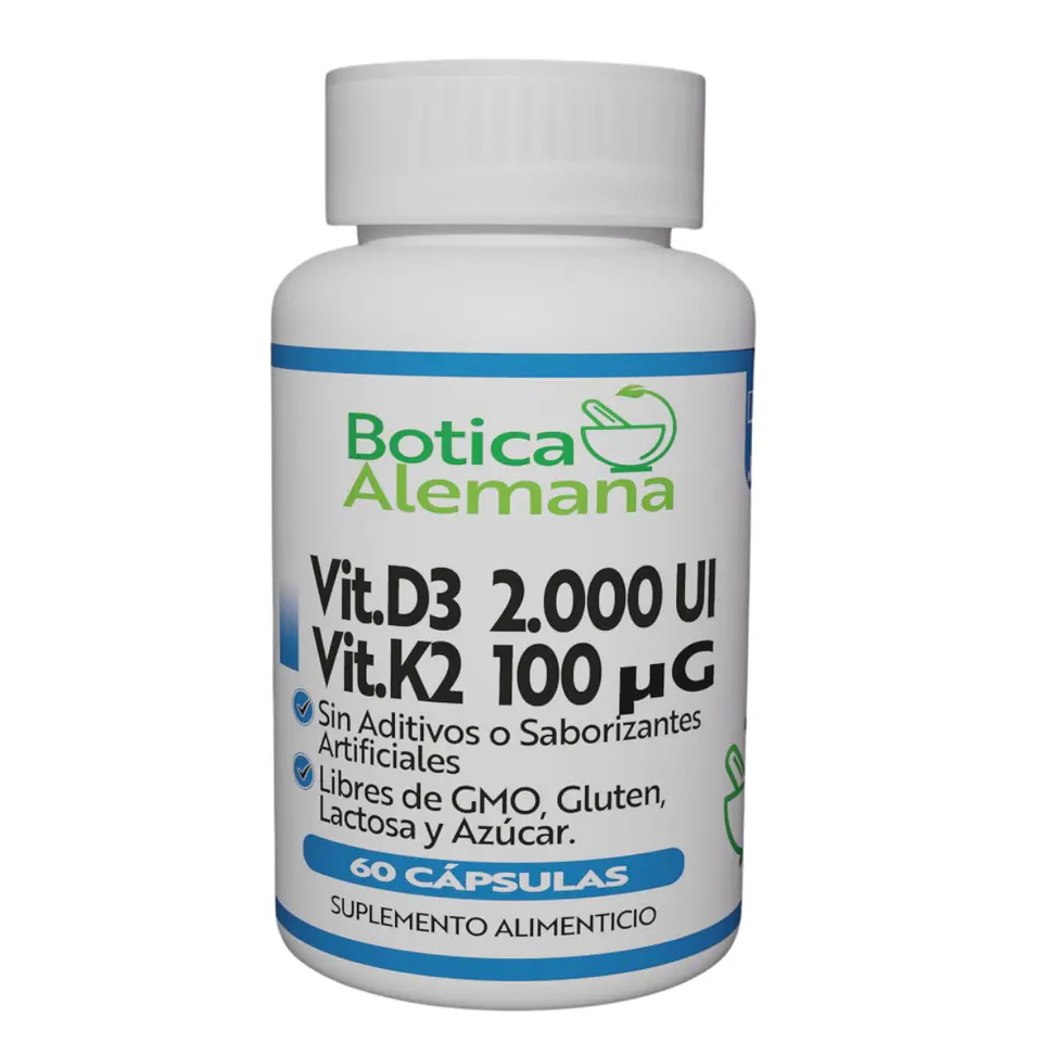Vitamina D3 + K2, 60 cápsulas 1