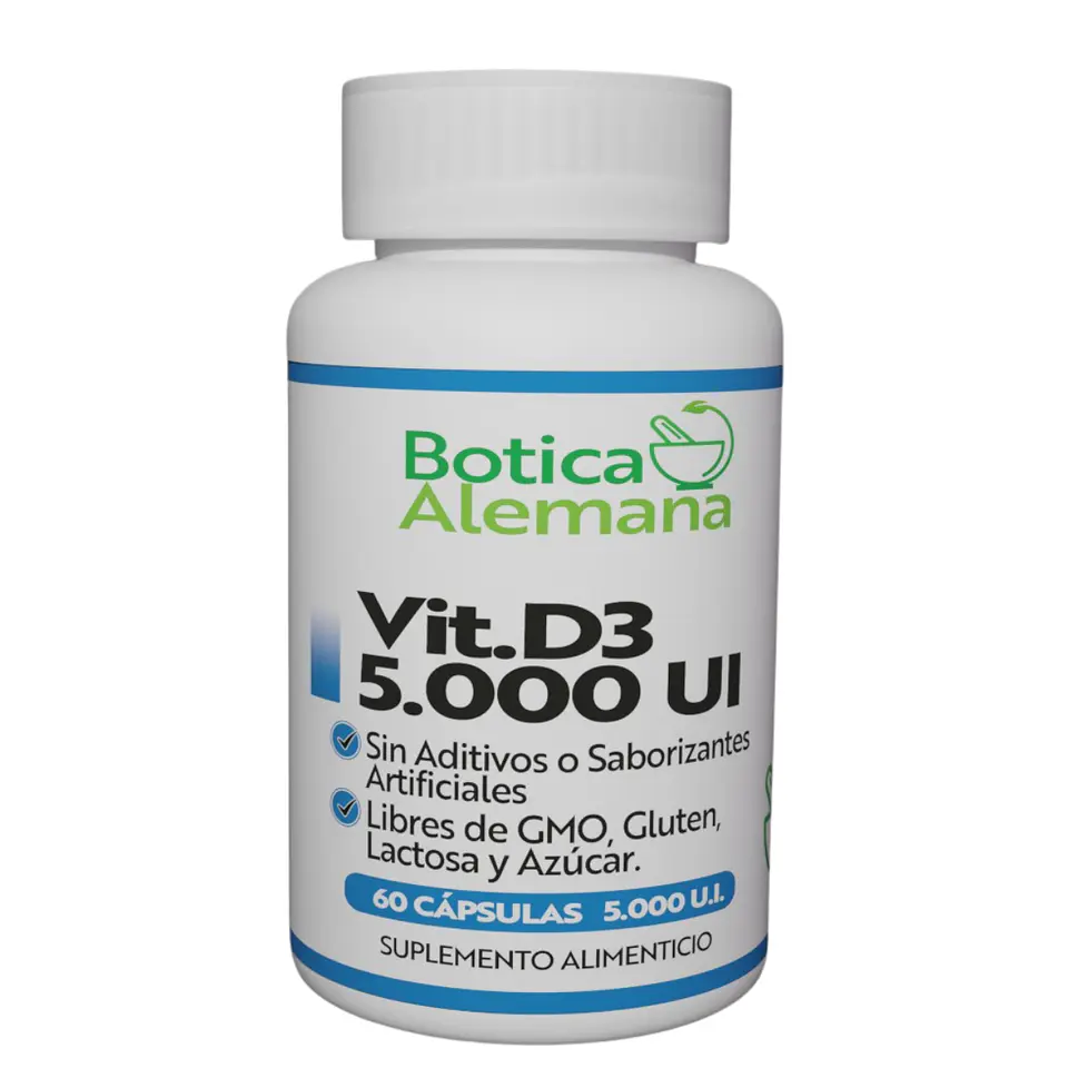 Vitamina D3, 60 cápsulas 5000 UI 1