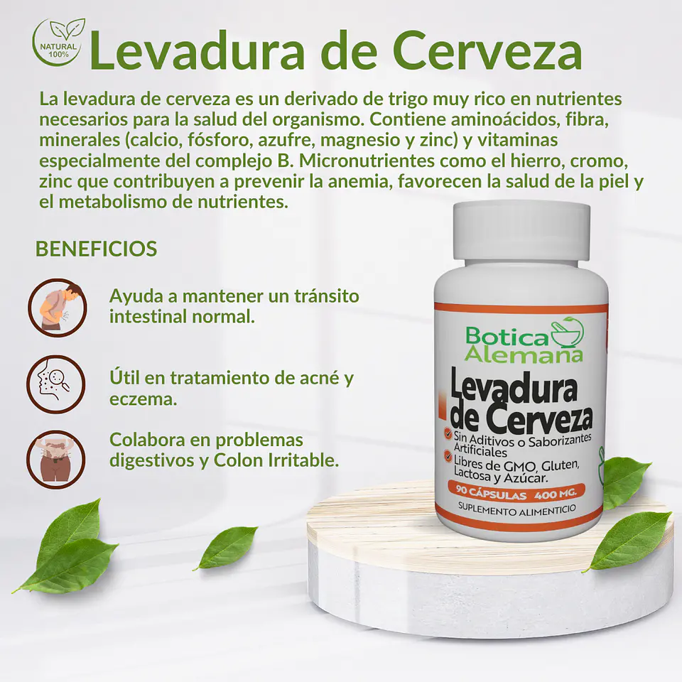 Levadura de Cerveza, 90 cápsulas 400 mg 4