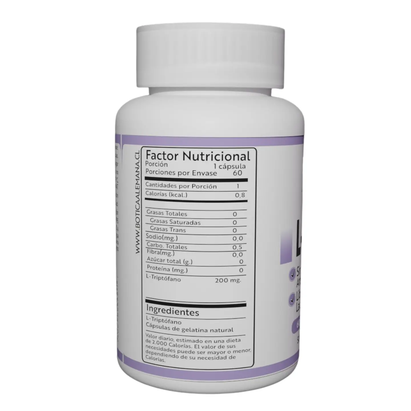 L-Triptófano, 60 cápsulas 200 mg  2