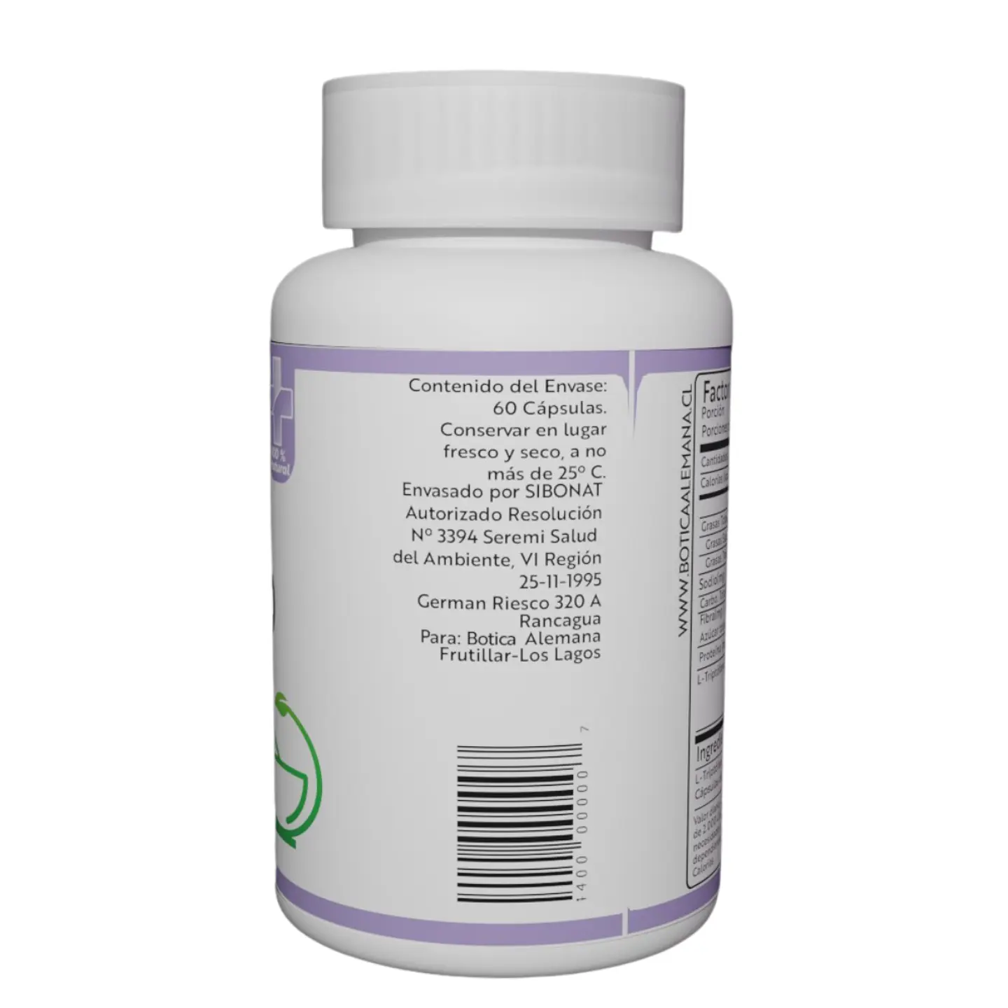 L-Triptófano, 60 cápsulas 200 mg  3