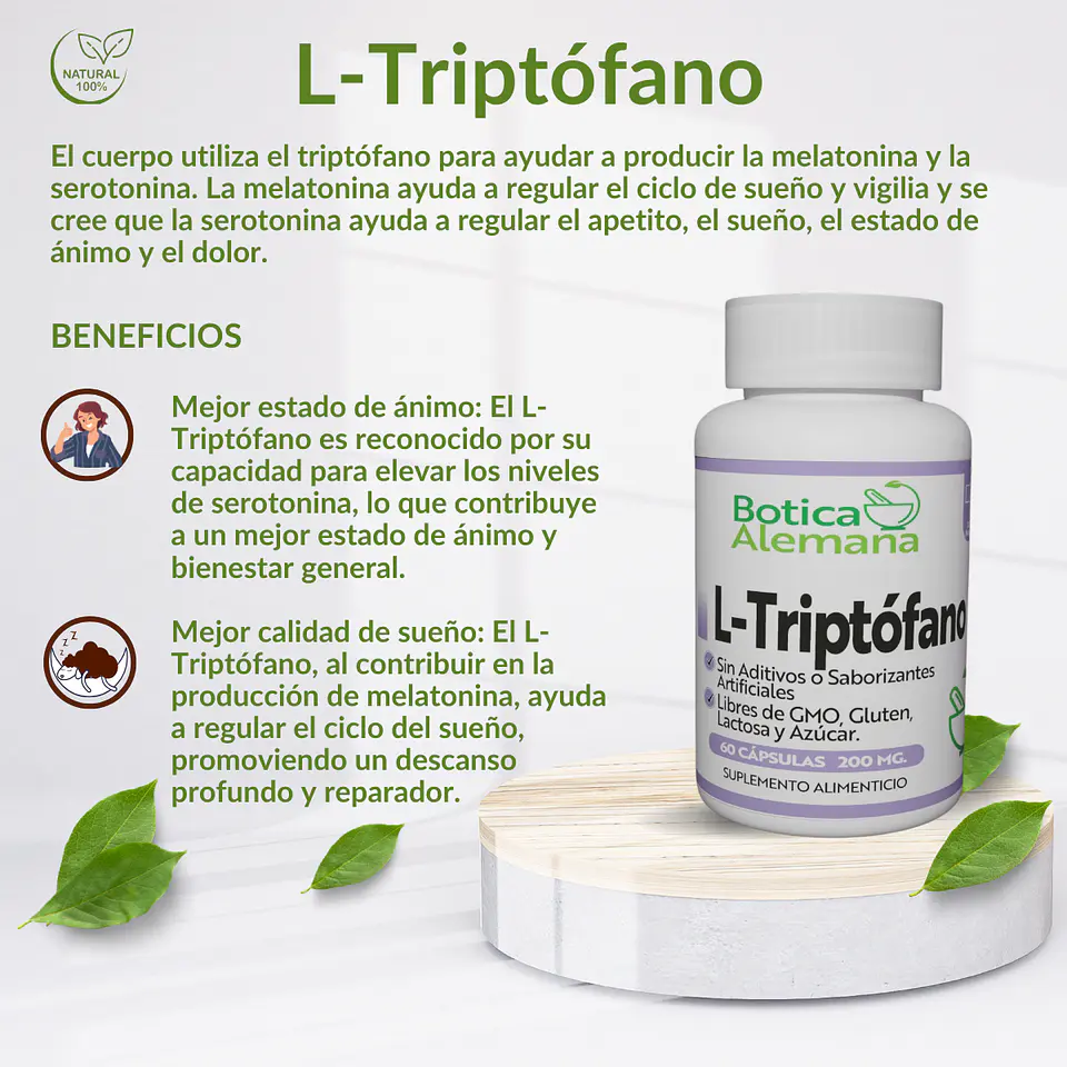 L-Triptófano, 60 cápsulas 200 mg  4