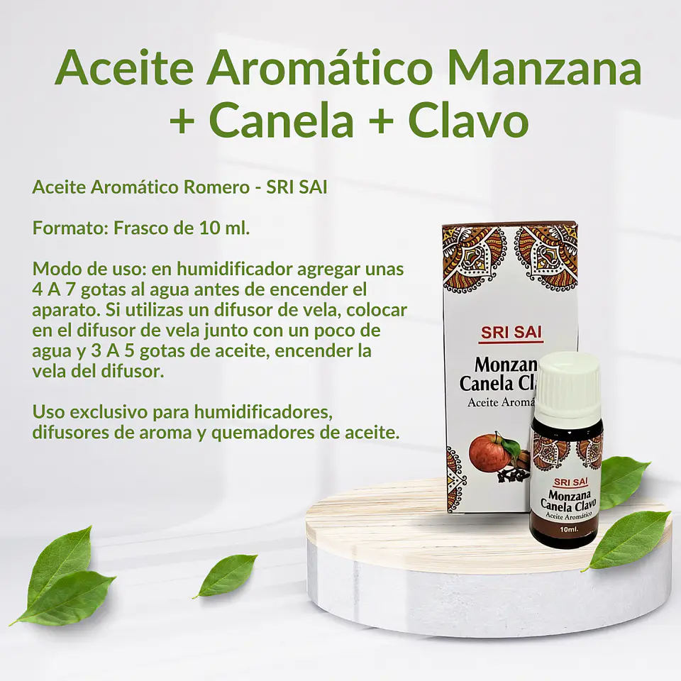 Aceite Aromático de Manzana, canela y clavo, 10 ml 2