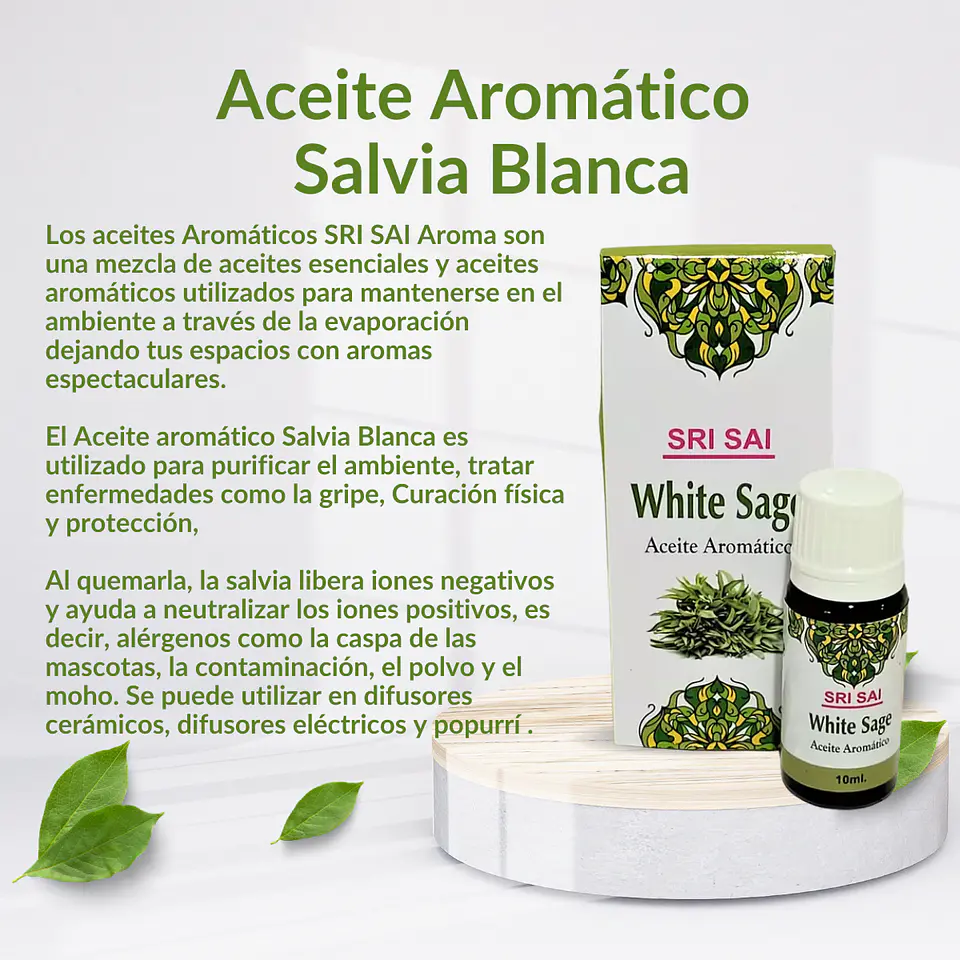 Aceite Aromático de Salvia Blanca, 10 ml. 2