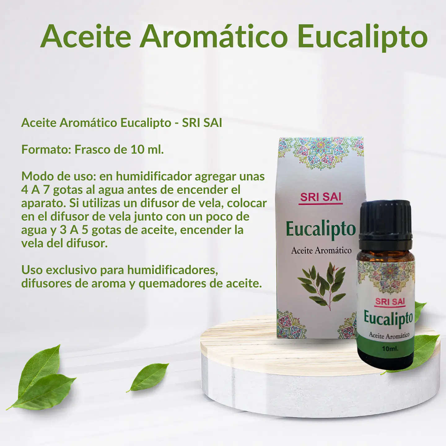 Aceite Aromático Eucalipto, 10 ml. 2
