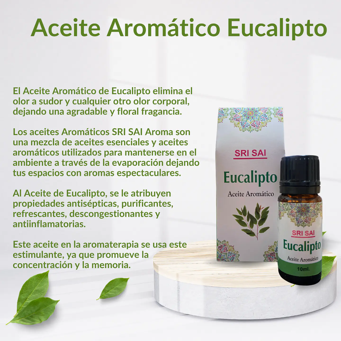 Aceite Aromático Eucalipto, 10 ml. 3