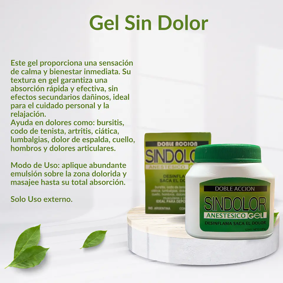 Gel sin Dolor. 185 gr. 2