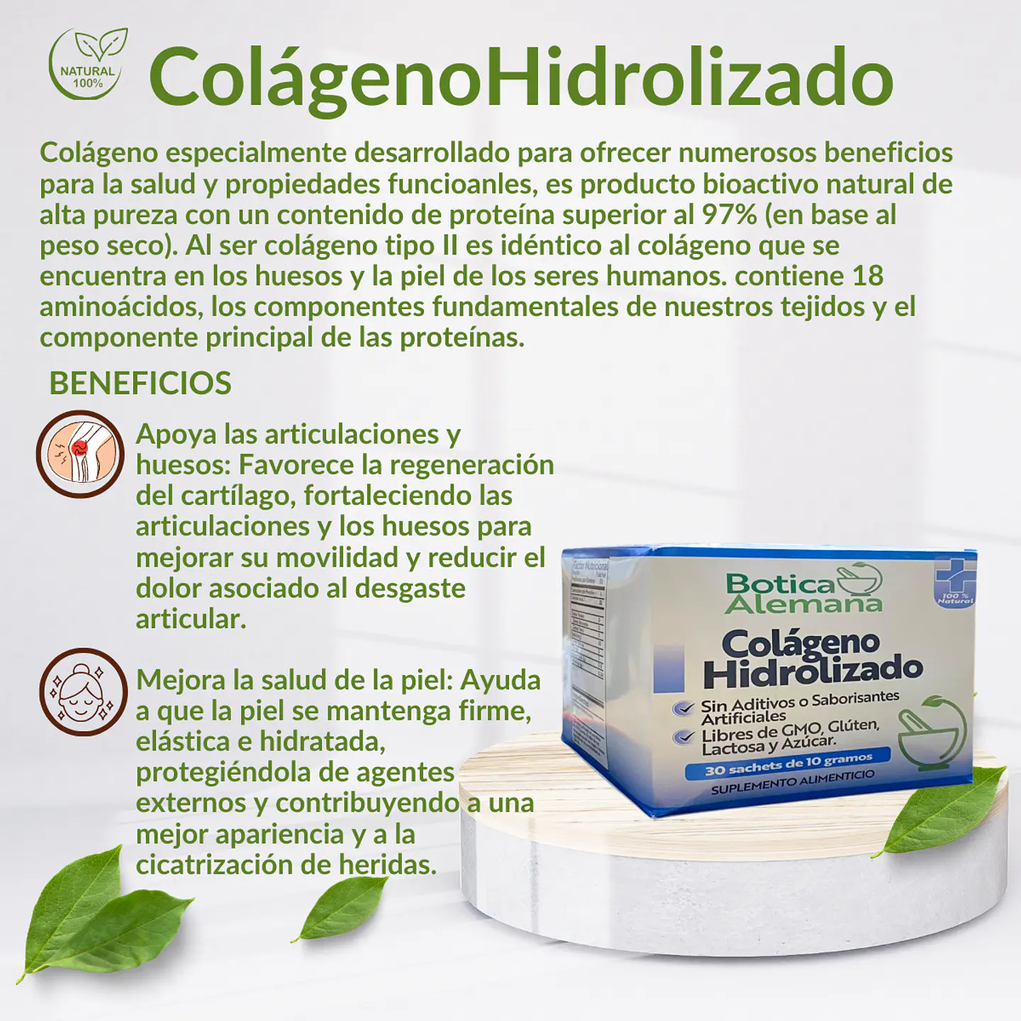 Colágeno Hidrolizado en polvo, 30 sachets de 10 gr. cada uno 5