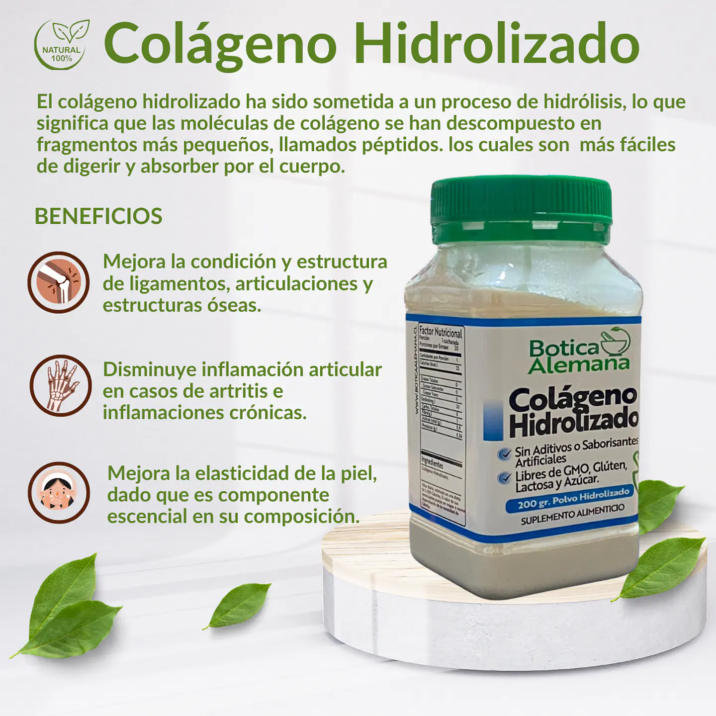 Colágeno Hidrolizado en polvo 200 gramos 4
