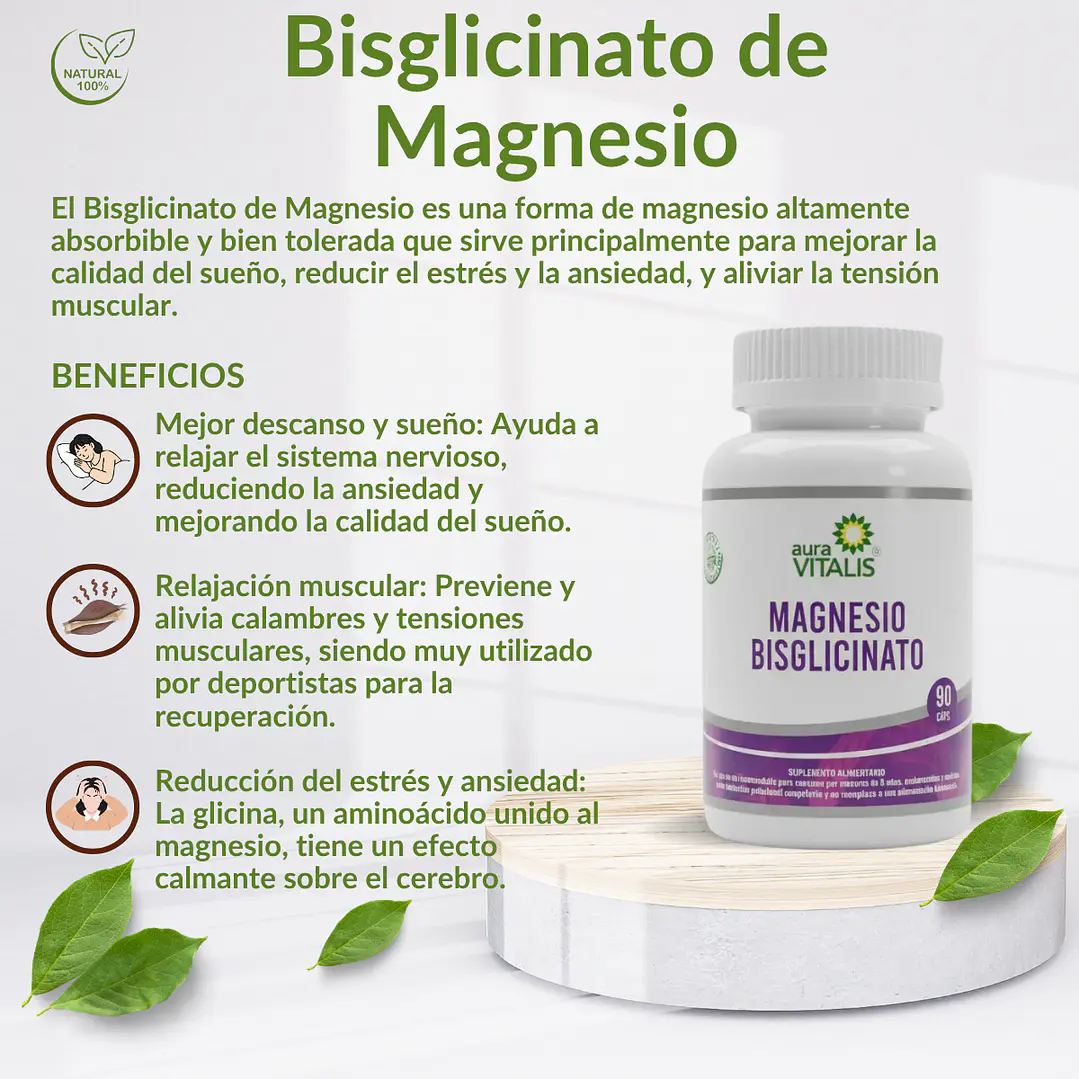 Bisglicinato de Magnesio. 90 cápsulas 400 mg 3
