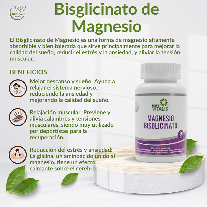 Bisglicinato de Magnesio. 90 cápsulas 400 mg 3