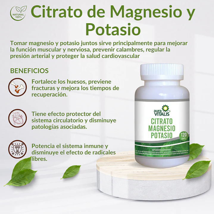 Citrato Magnesio + Potasio 120 cápsulas 700 mg. 3