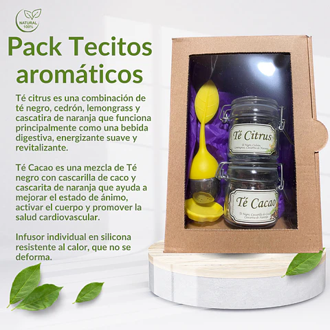 Set de 2 tecitos naturas + infusor individual