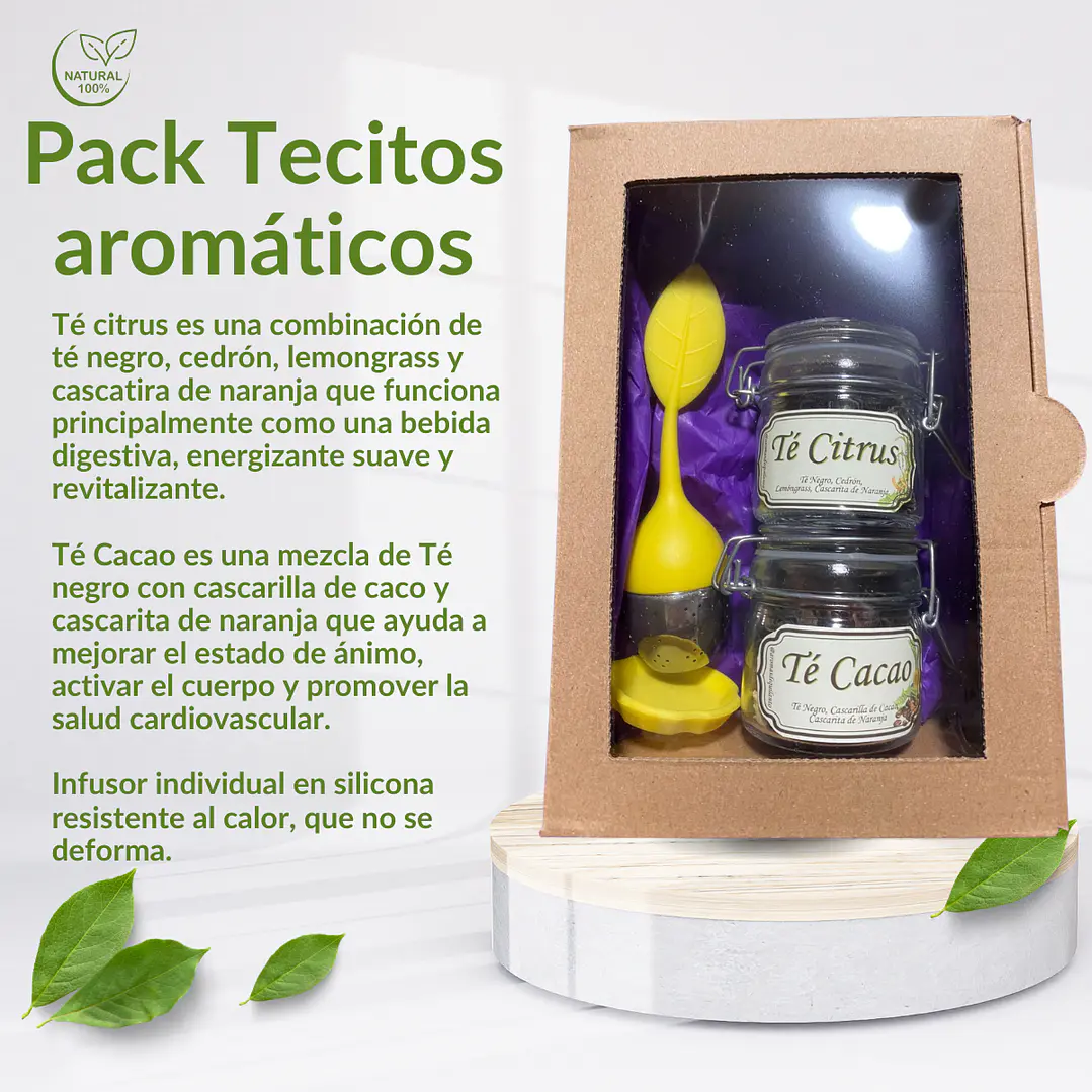 Set de 2 tecitos naturas + infusor individual 2