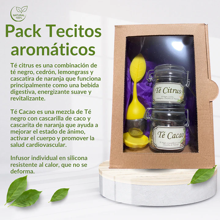 Set de 2 tecitos naturas + infusor individual 2