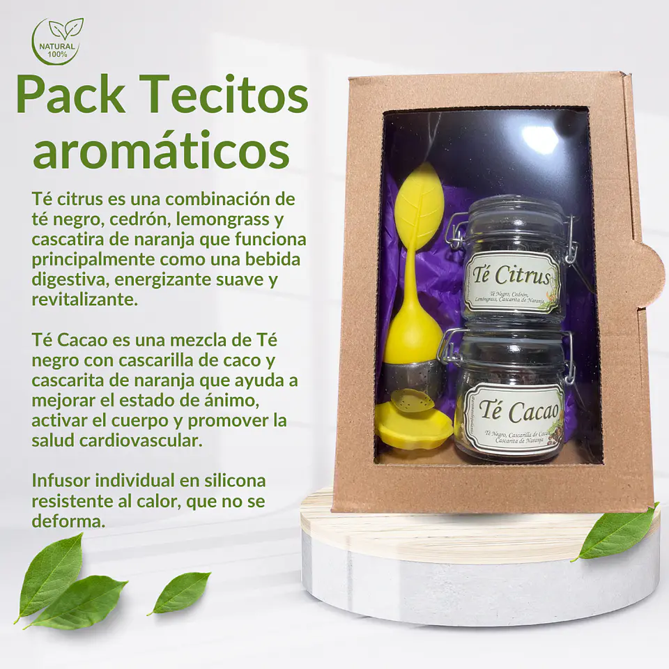Set de 2 tecitos naturas + infusor individual 1