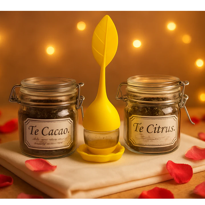 Set de 2 tecitos naturas + infusor individual 1