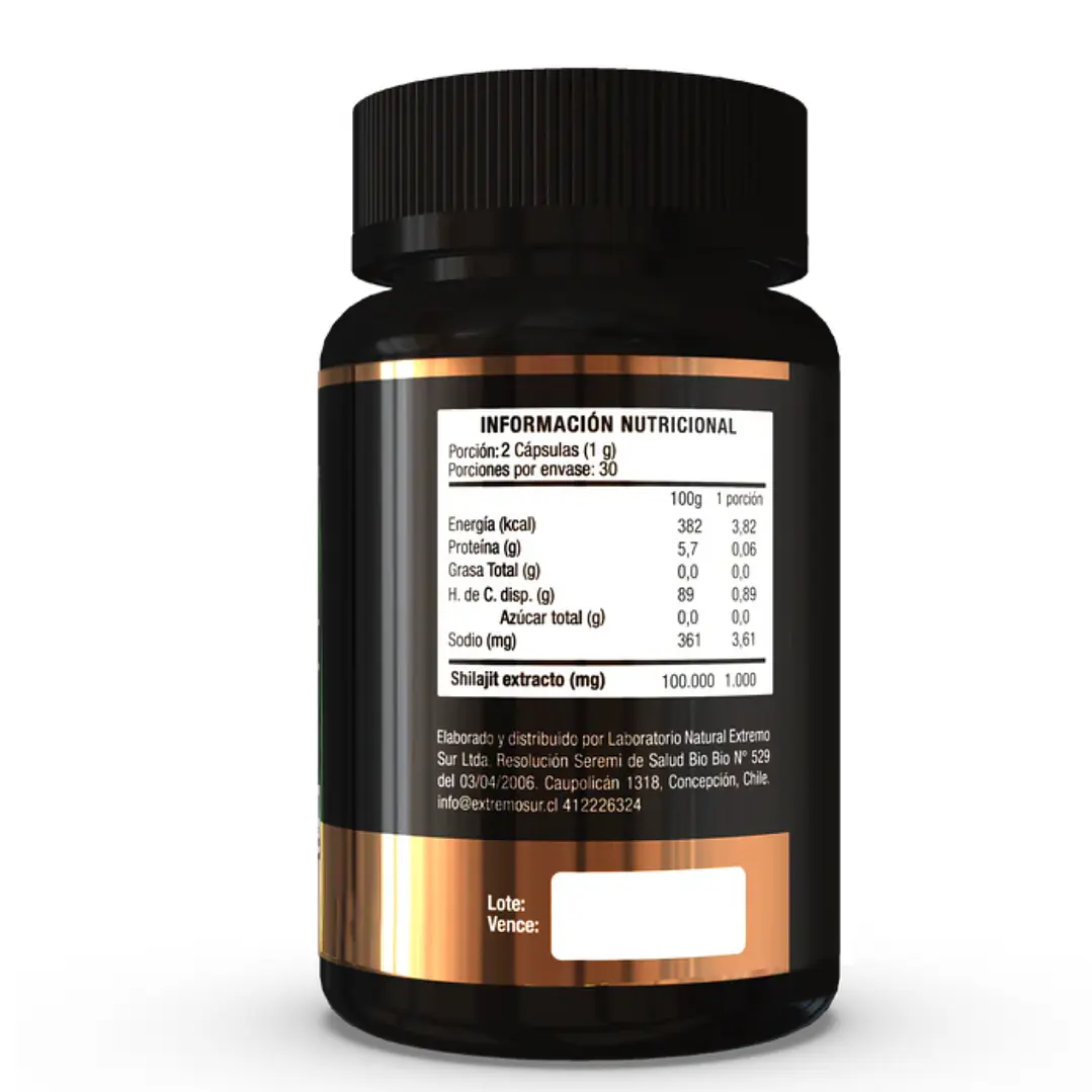 Shilajit 60 cápsulas 500 mg. Extremo Sur 2