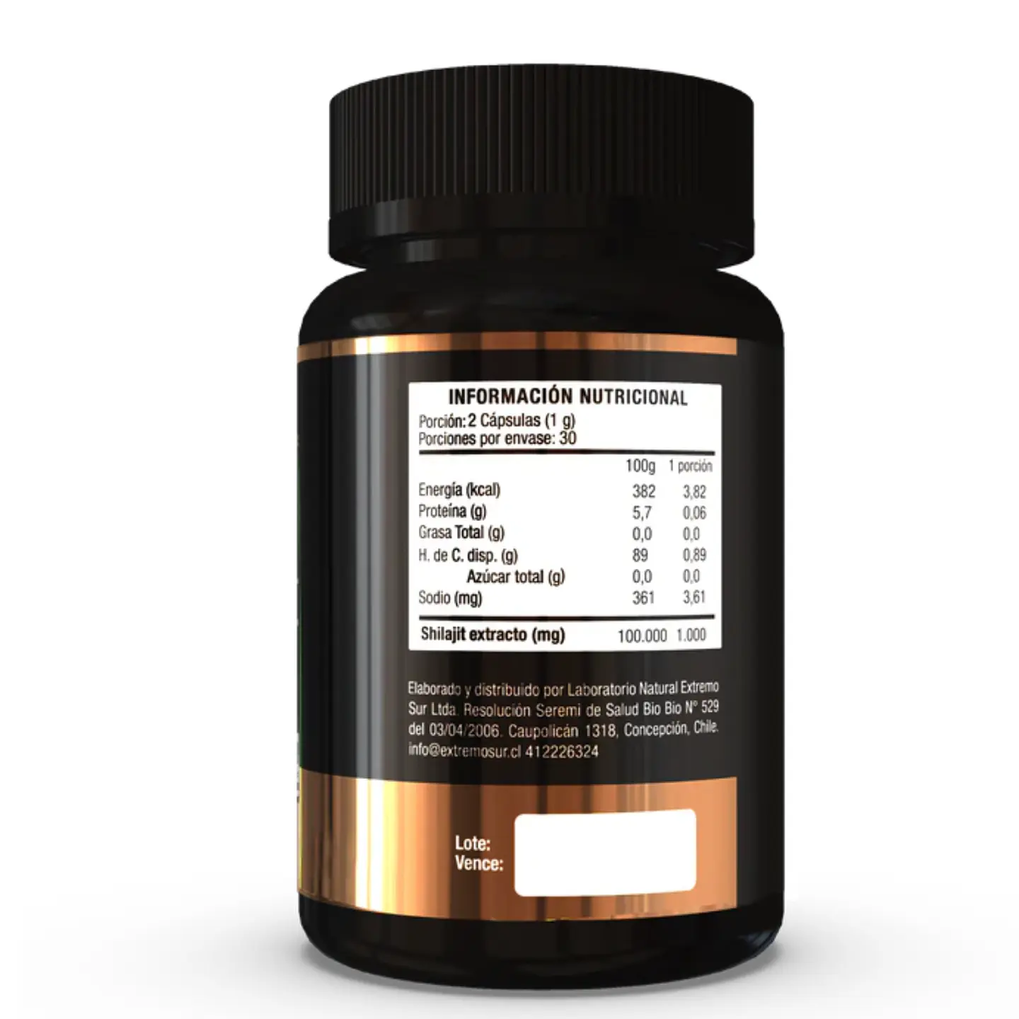 Shilajit 60 cápsulas 500 mg. Extremo Sur 2