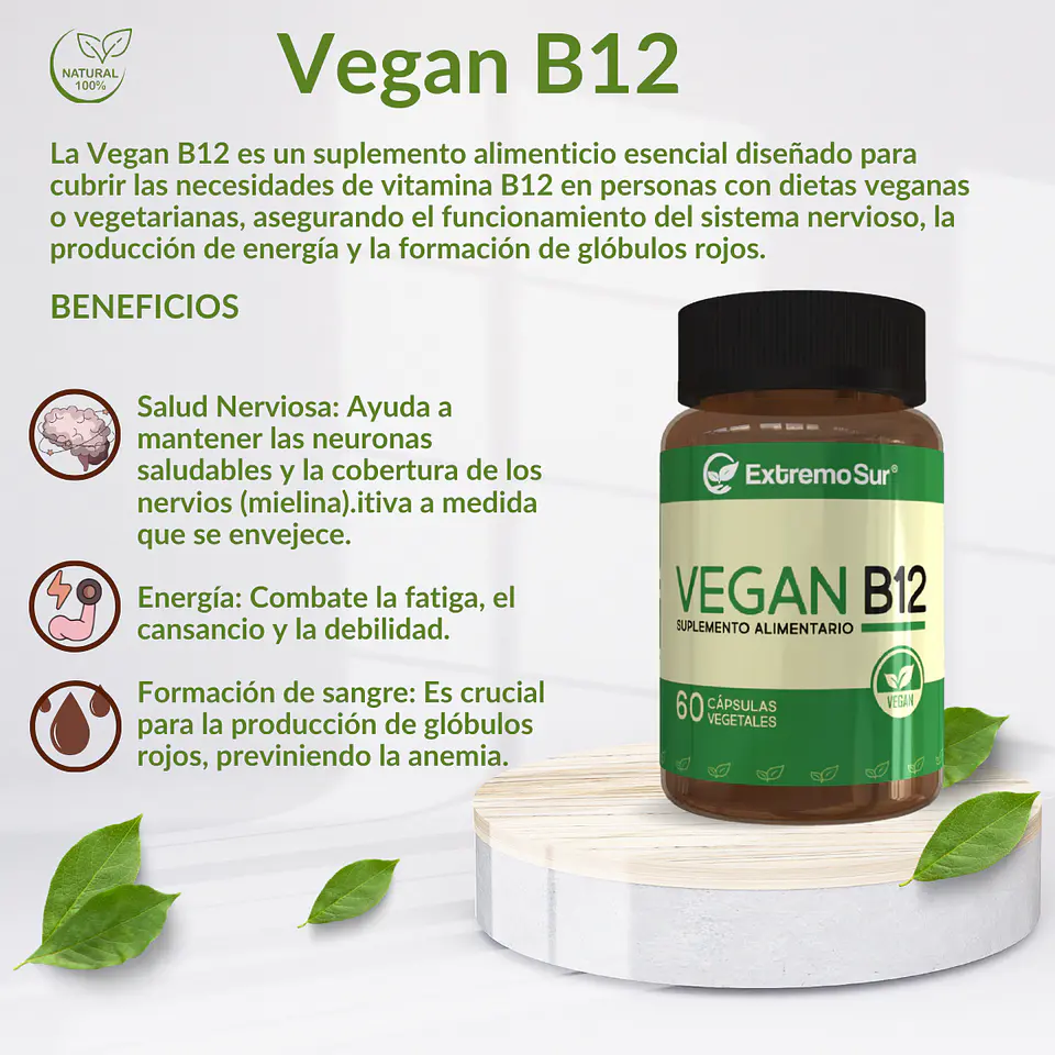 Vegan B12, 60 cápsulas vegetales 500 mg 3