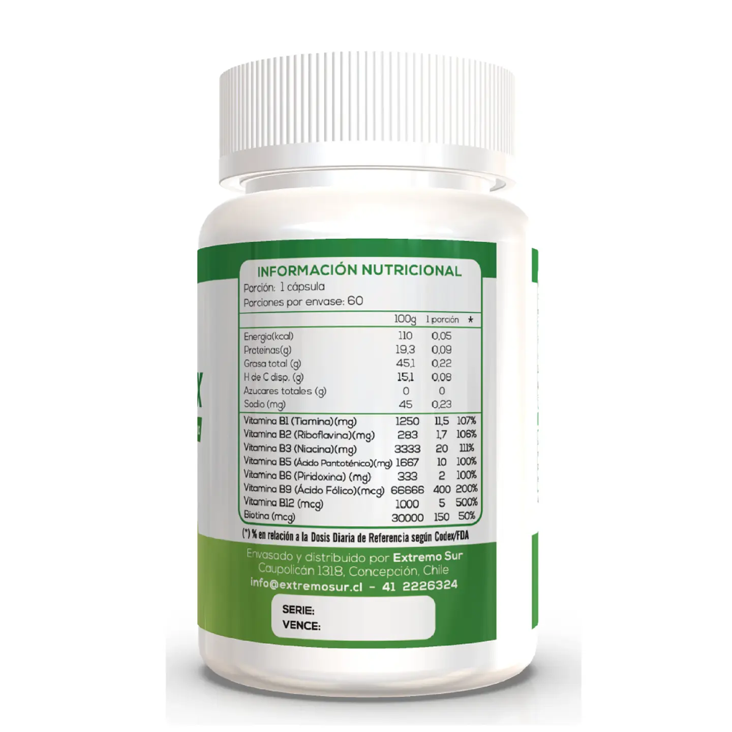 B-Complex 60 cápsulas vegetales 500 mg 2