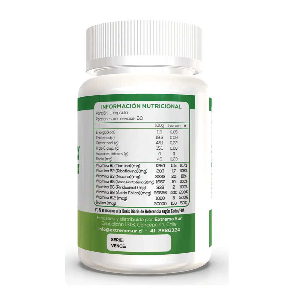 B-Complex 60 cápsulas vegetales 500 mg 2