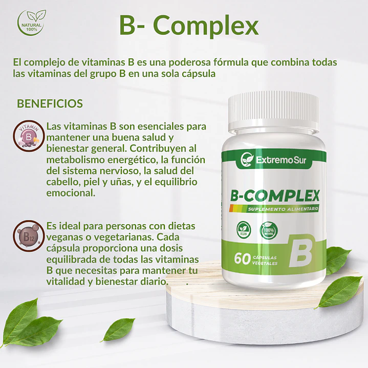 B-Complex 60 cápsulas vegetales 500 mg 3
