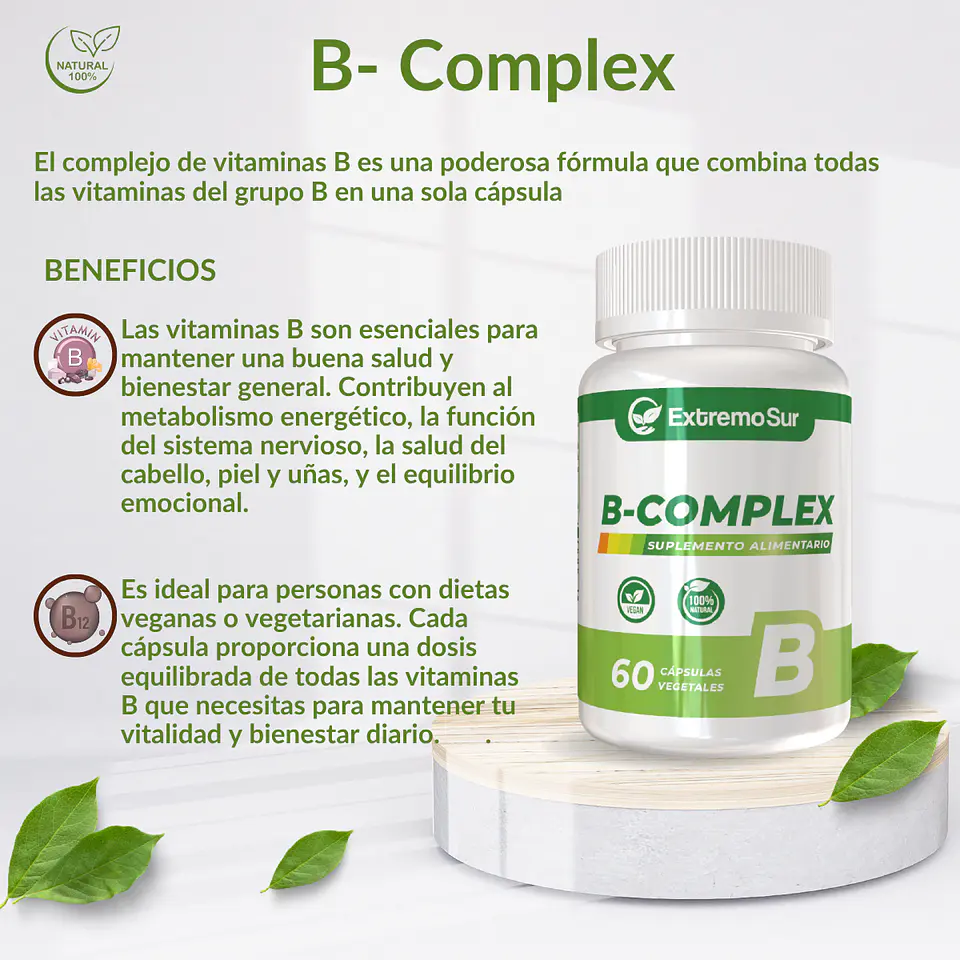 B-Complex 60 cápsulas vegetales 500 mg 3