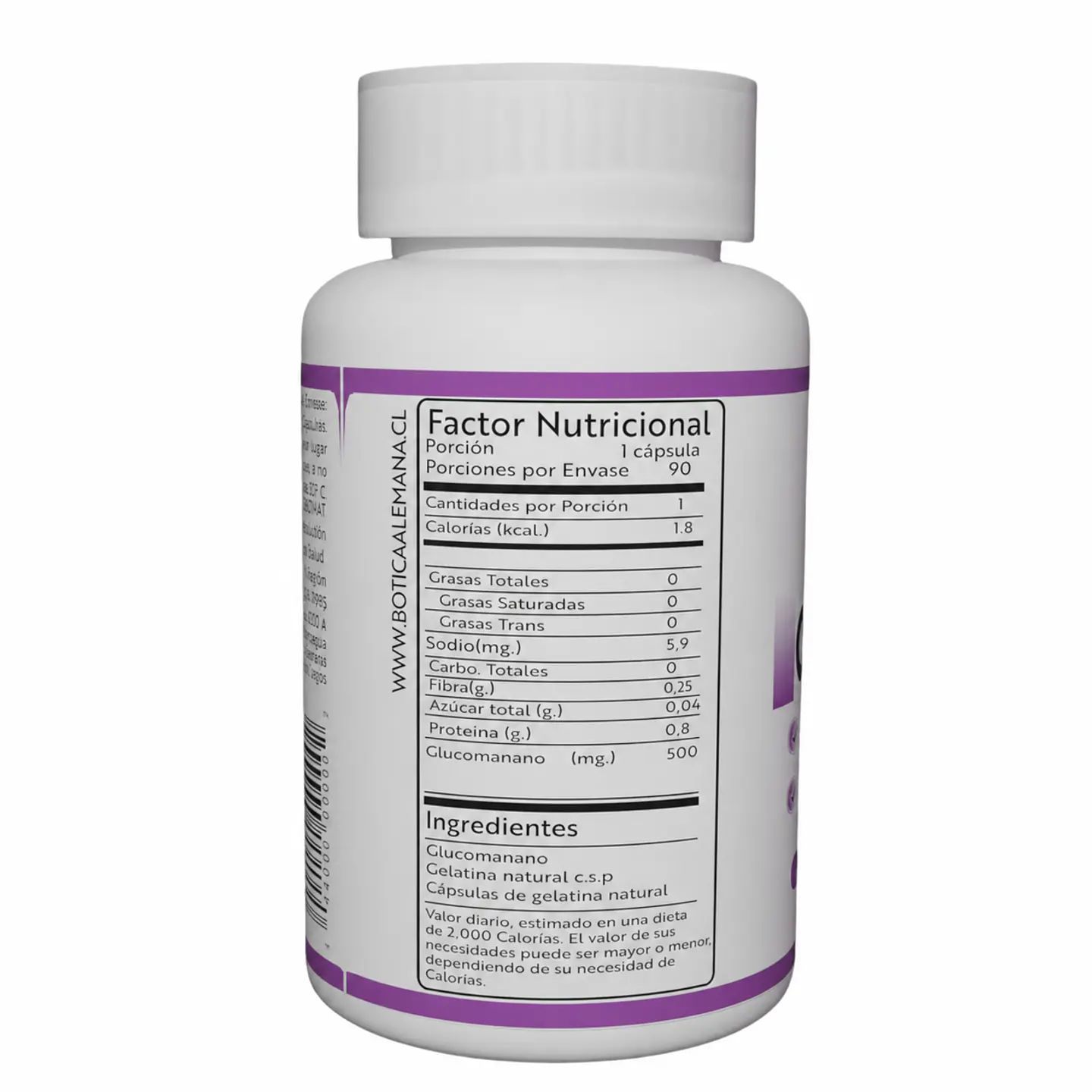 Glucomanan, 90 cápsulas 500 mg 2