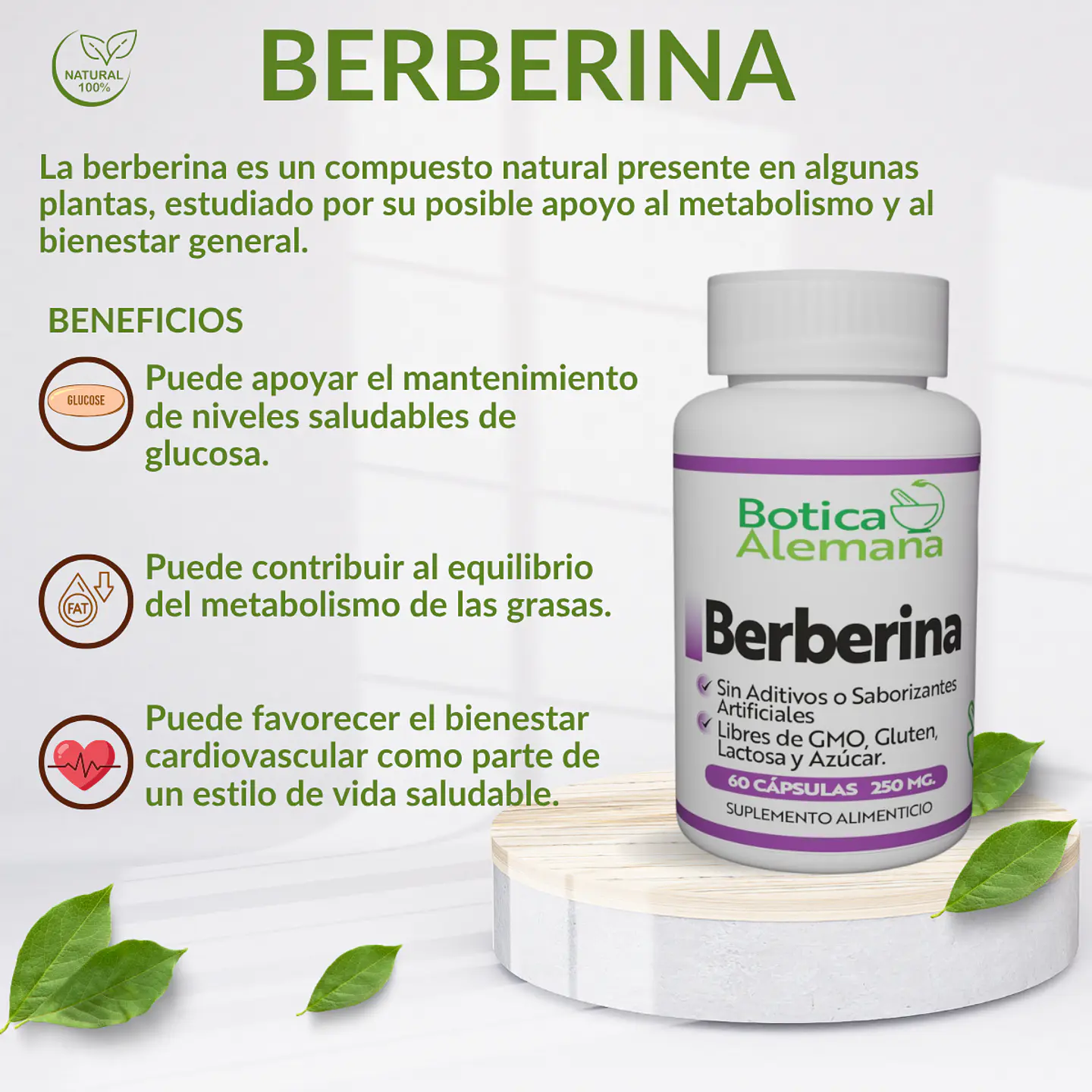 Berberina, 60 cápsulas 250 mg 3