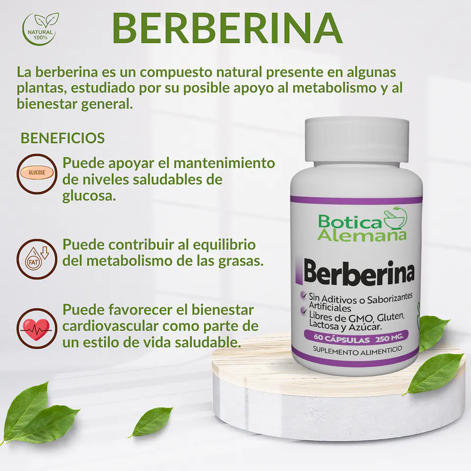 Berberina, 60 cápsulas 250 mg 3
