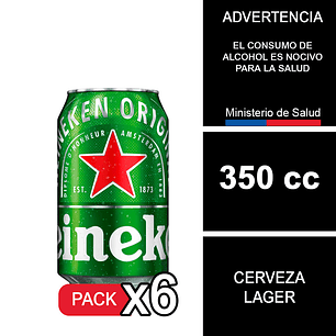 X6 Heineken Lata 350 cc