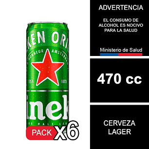 X6 Heineken Lata 470 cc