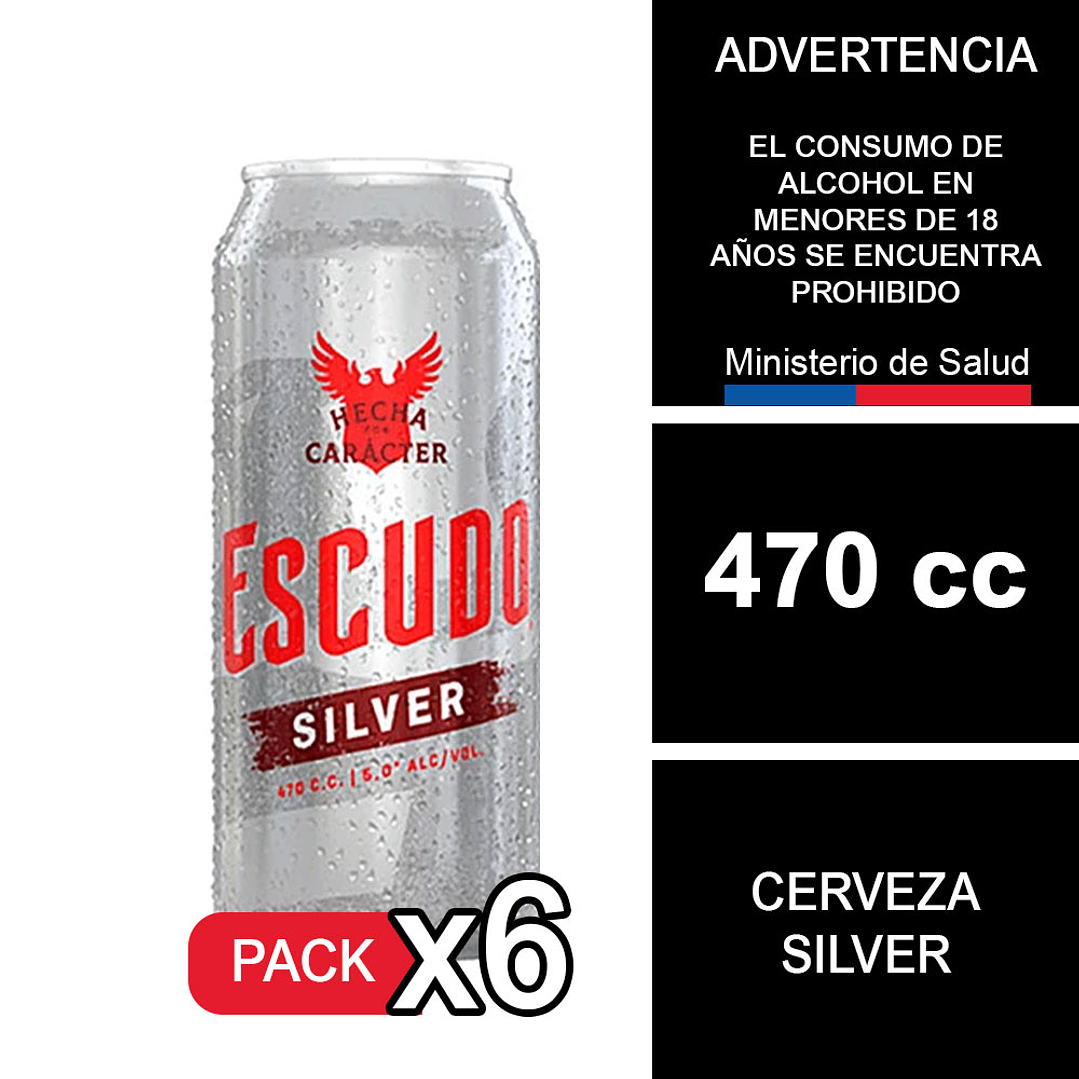 X6 Escudo Silver Lata 470 Cc 5.0° 1
