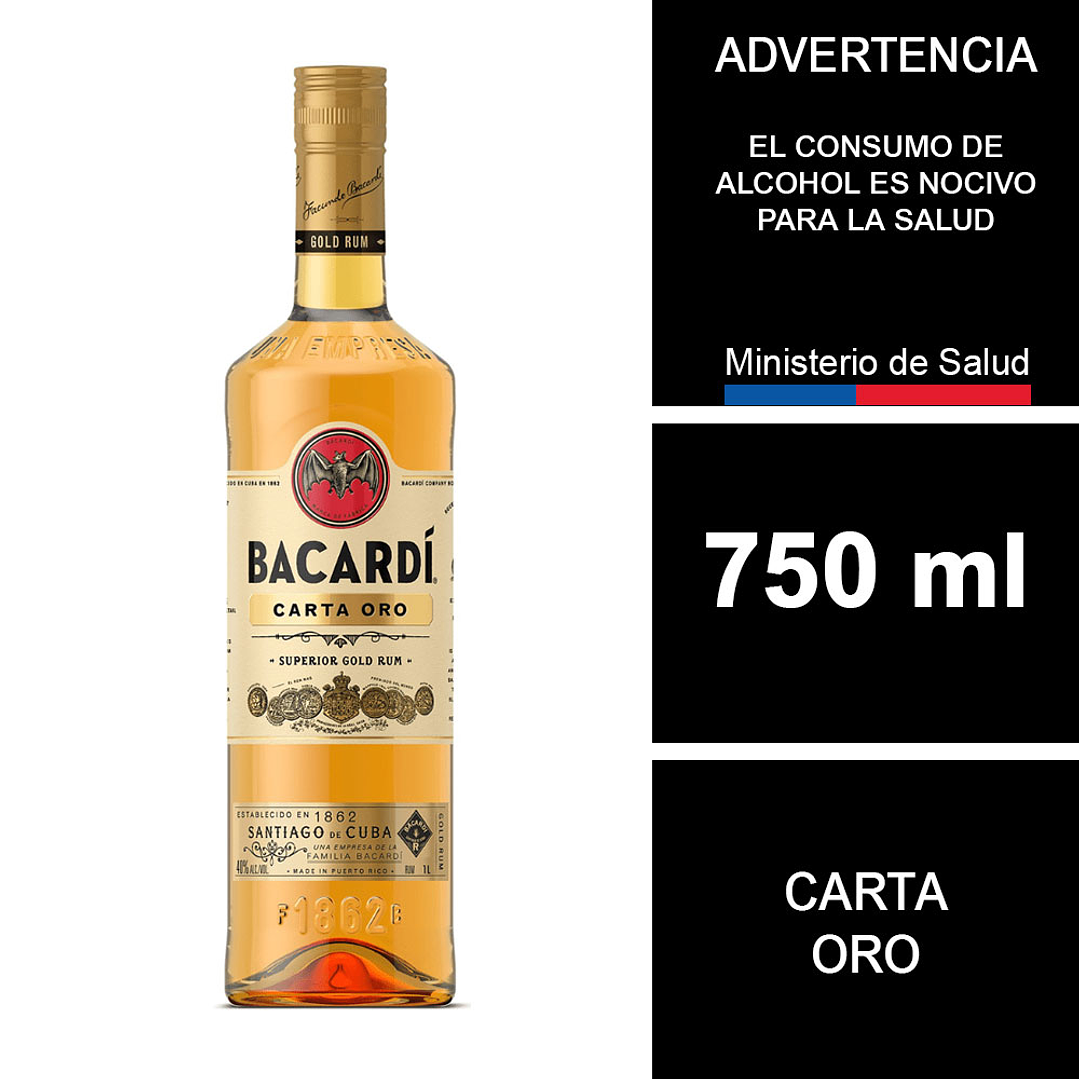 Ron Bacardí Carta Oro 750 ml 1
