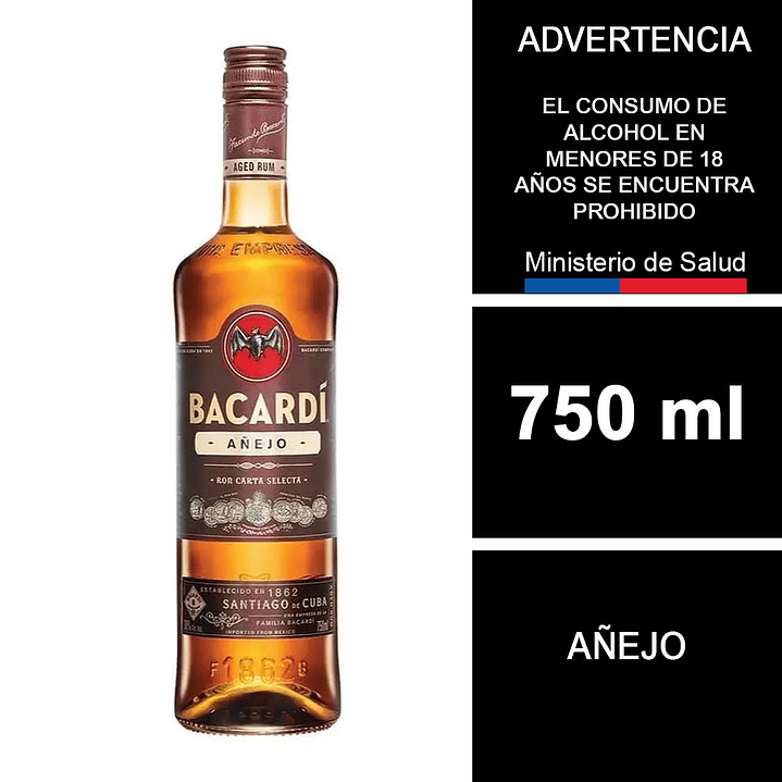 Ron Bacardí Añejo 750 ml 1