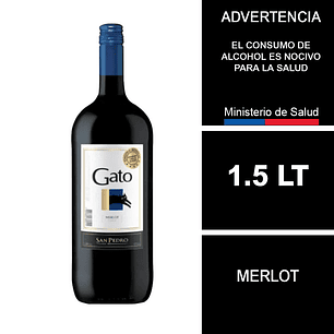 Vino Gato Merlot Botellón 1,5 Lt