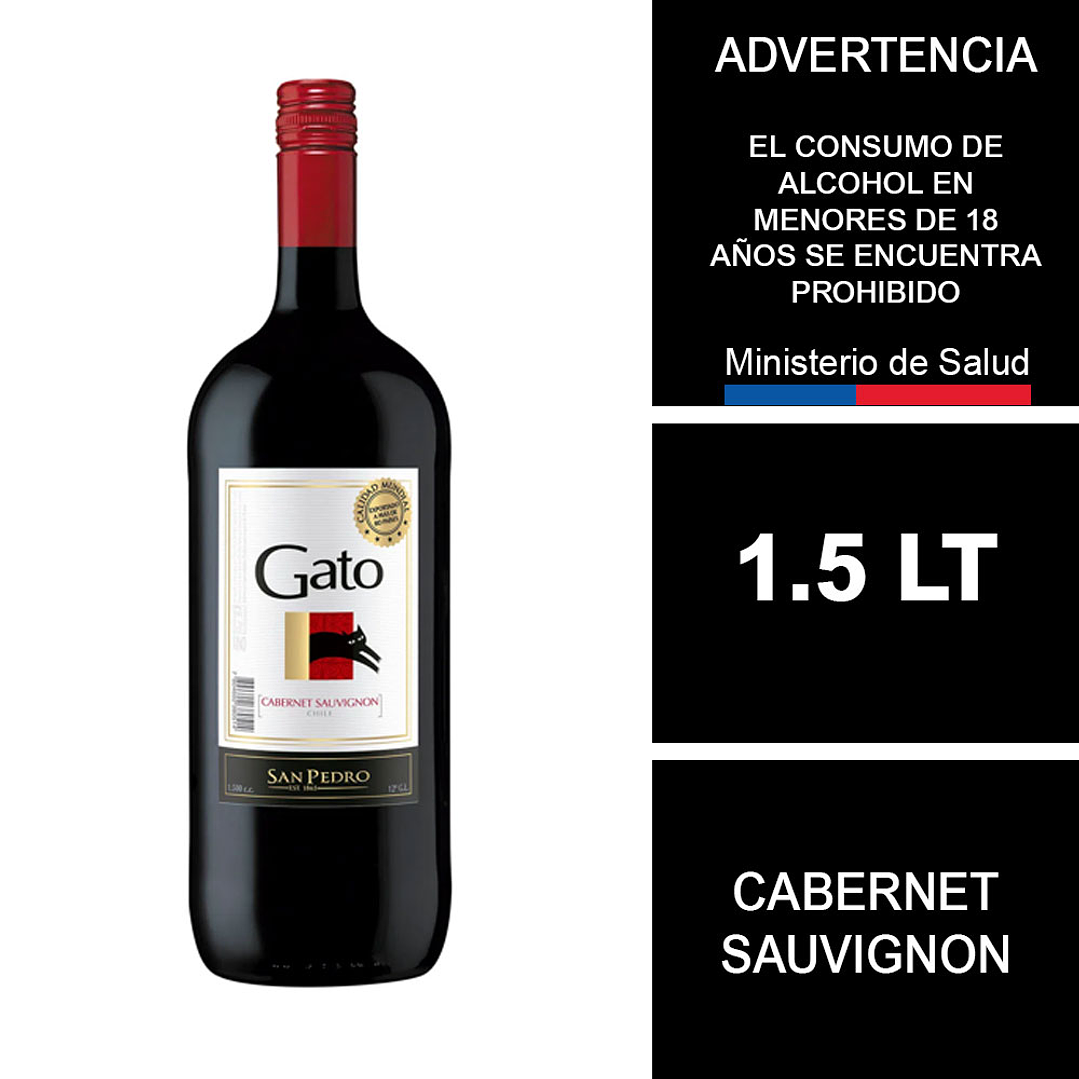 Vino Gato Cabernet Sauvignon botellón 1,5 Lt 1