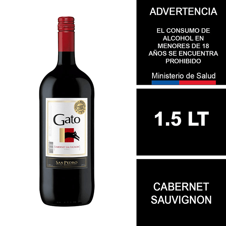 Vino Gato Cabernet Sauvignon botellón 1,5 Lt 1