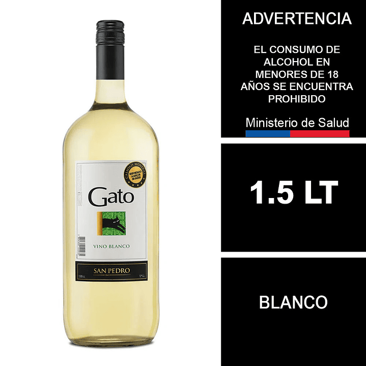 Vino Gato Blanco Botellón 1,5 Lt 1