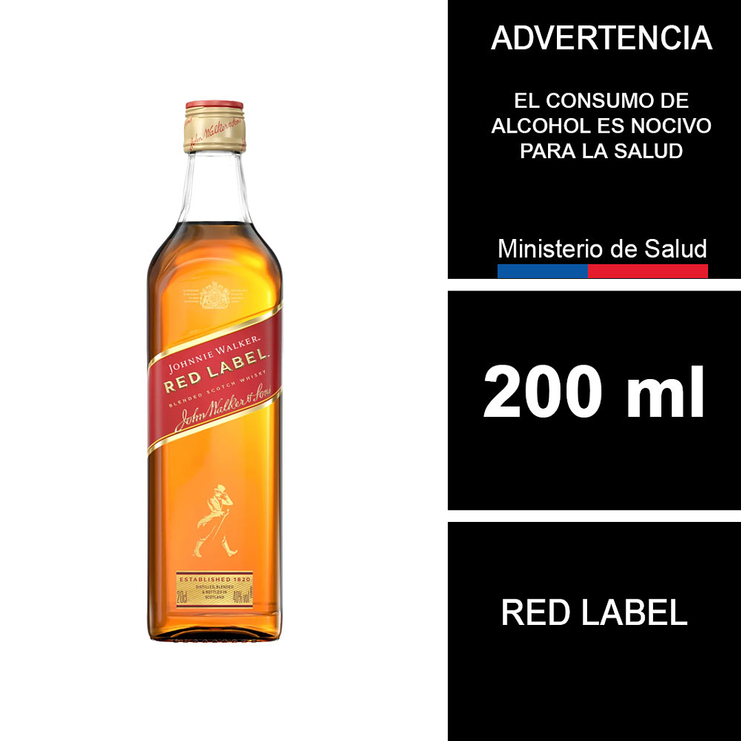 Whisky Johnnie Walker Red Label 200 cc (petaca) 1