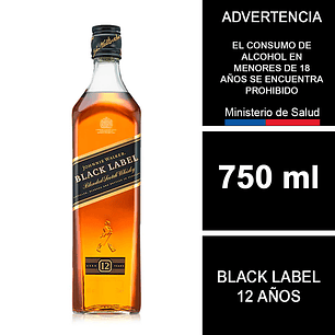 Whisky Johnnie Walker Black Label 12 Años 750 cc