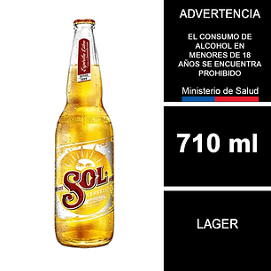 Cerveza Sol Botella 650 cc