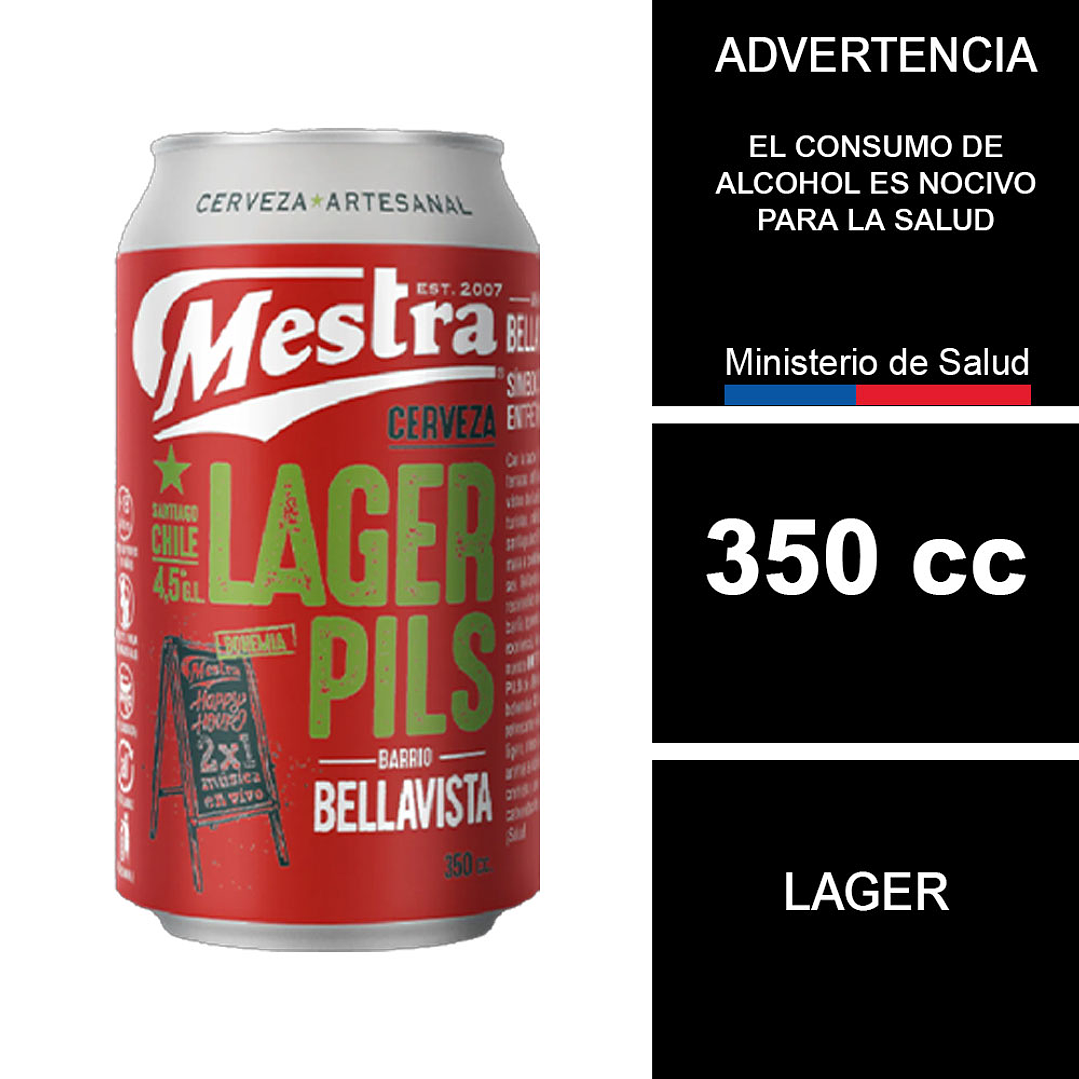 Cerveza Mestra Lager Pilsen 350 Cc 1