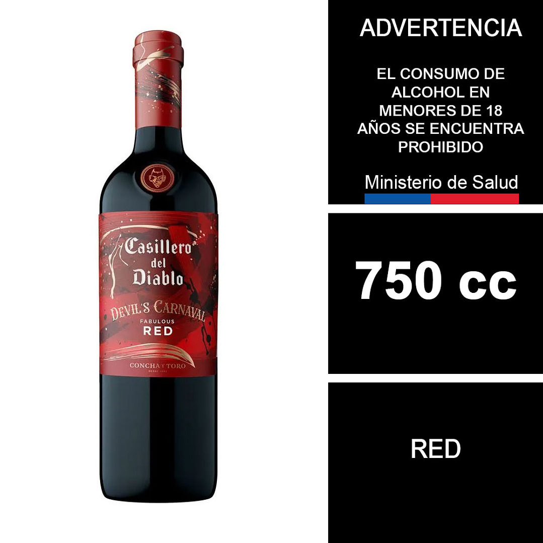 Vino Casillero del Diablo Devil's Carnaval Fabulous Red 750 cc 1