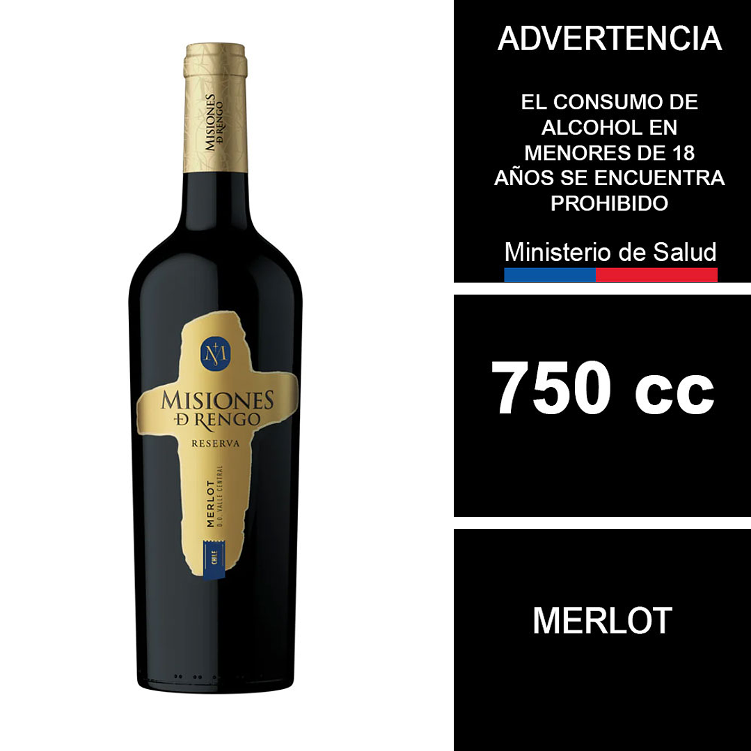 Vino Misiones de Rengo Reserva Merlot 750 cc 1