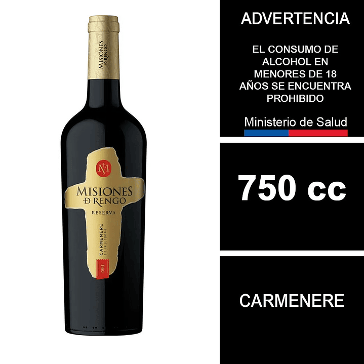 Vino Misiones de Rengo Reserva Carmenere 750 cc 1