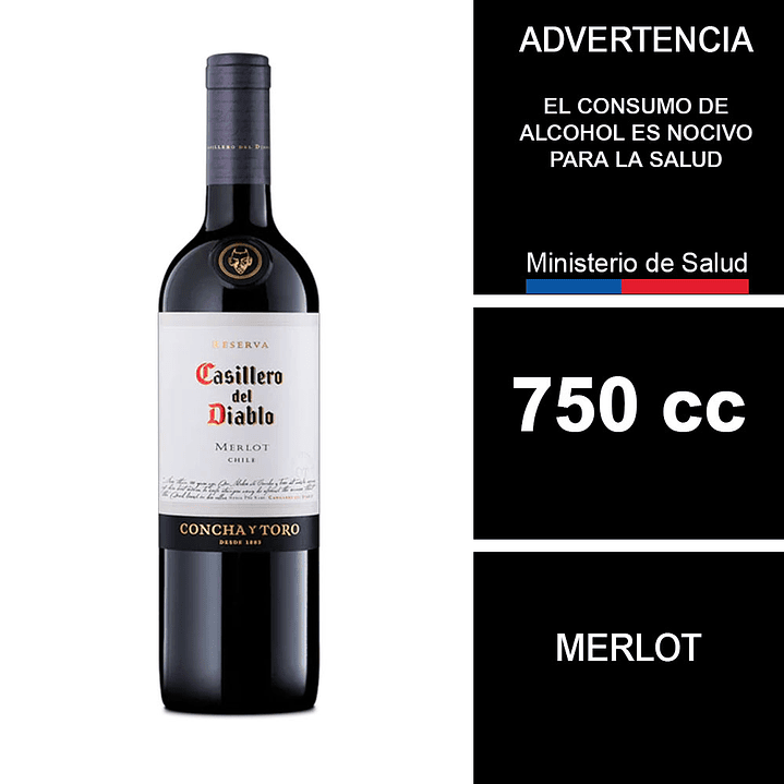 Vino Casillero Del Diablo Reserva Merlot 750 cc 1