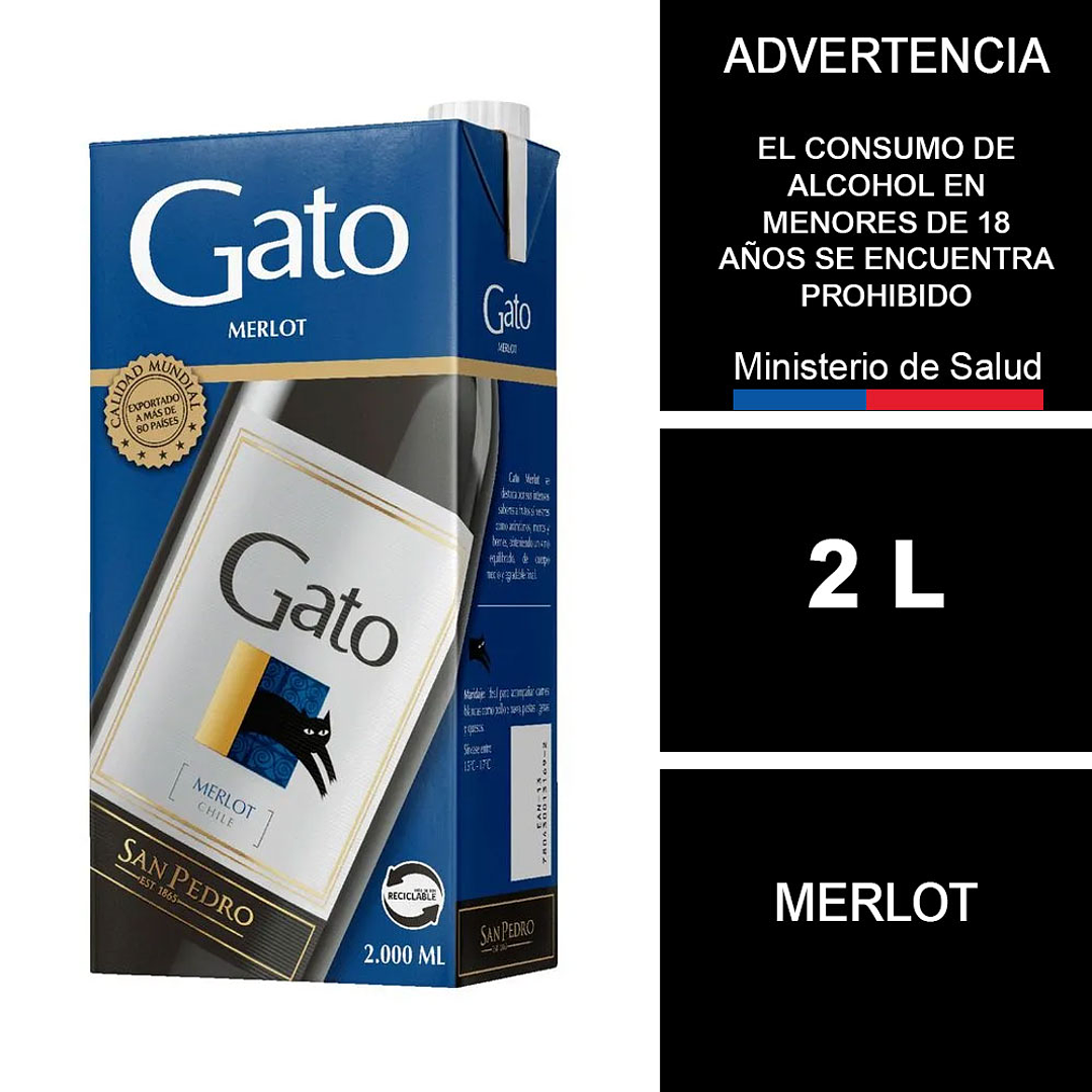 Vino Gato Merlot Caja 2 L 1