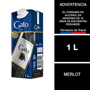 Vino Gato Merlot Caja 1 L 